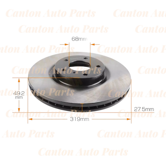 MSM Front Brake Disc Rotors 320mm for Nissan Murano Z50 Z51 3.5L 2005-2014