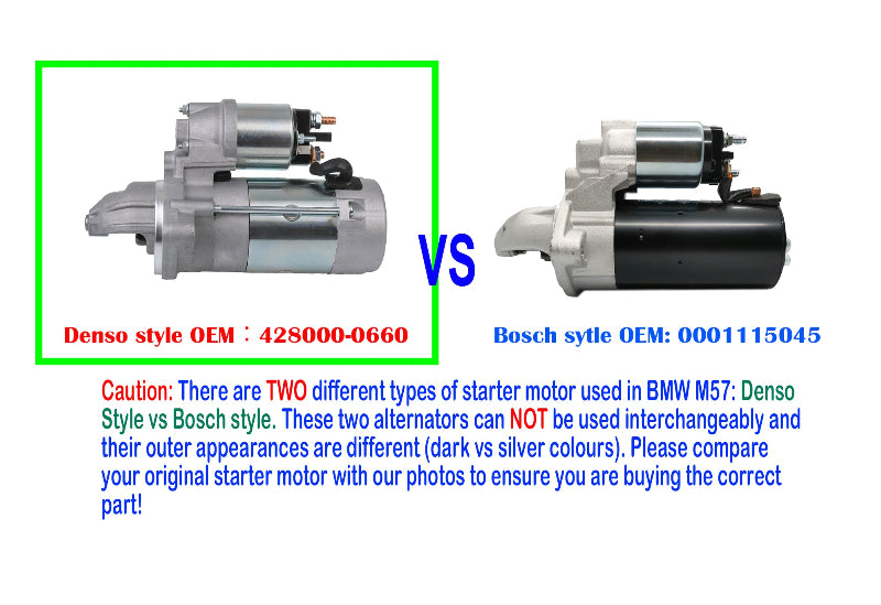 BMW M57Starter Motor Denso Style vs Bosch Style 