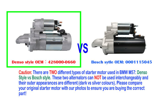 BMW M57Starter Motor Denso Style vs Bosch Style 