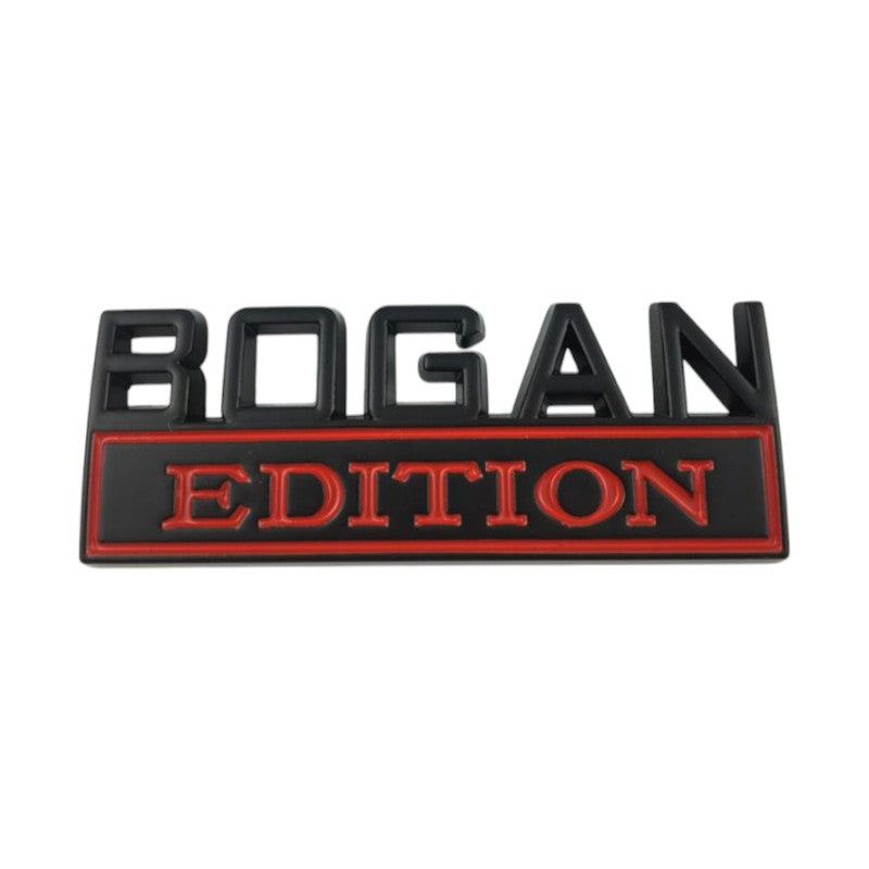 Bogan Edition Car Badge Metal Emblem Universal fit Brand New (Black & Red)