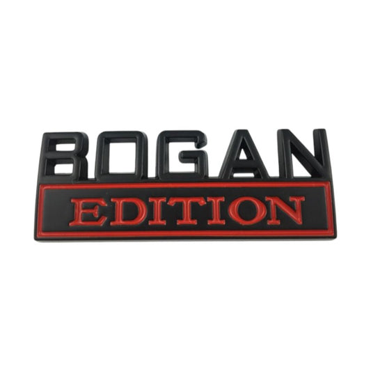 Bogan Edition Car Badge Metal Emblem Universal fit Brand New (Black & Red)