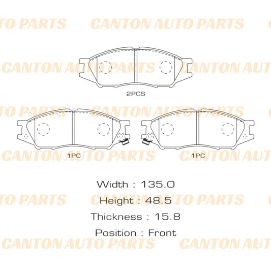 Brand New MSM Front Brake Pad Set for Brake Pads for Nissan Pulsar N16 QG16DE QG18DE 2000-2006