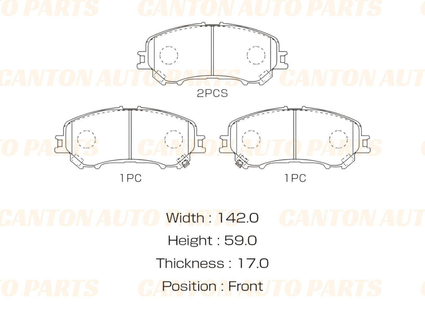 Front Brake Pad Set for Nissan Qashqai J11 2014-2017 X-Trail T32 2013-ON  (5 SEATER ONLY)