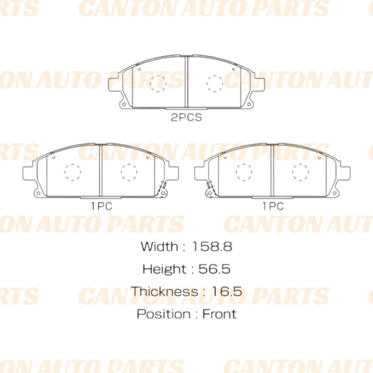 Front Brake Pads for Nissan Elgrand E50 E51 X-Trail T30 Pathfinder R50