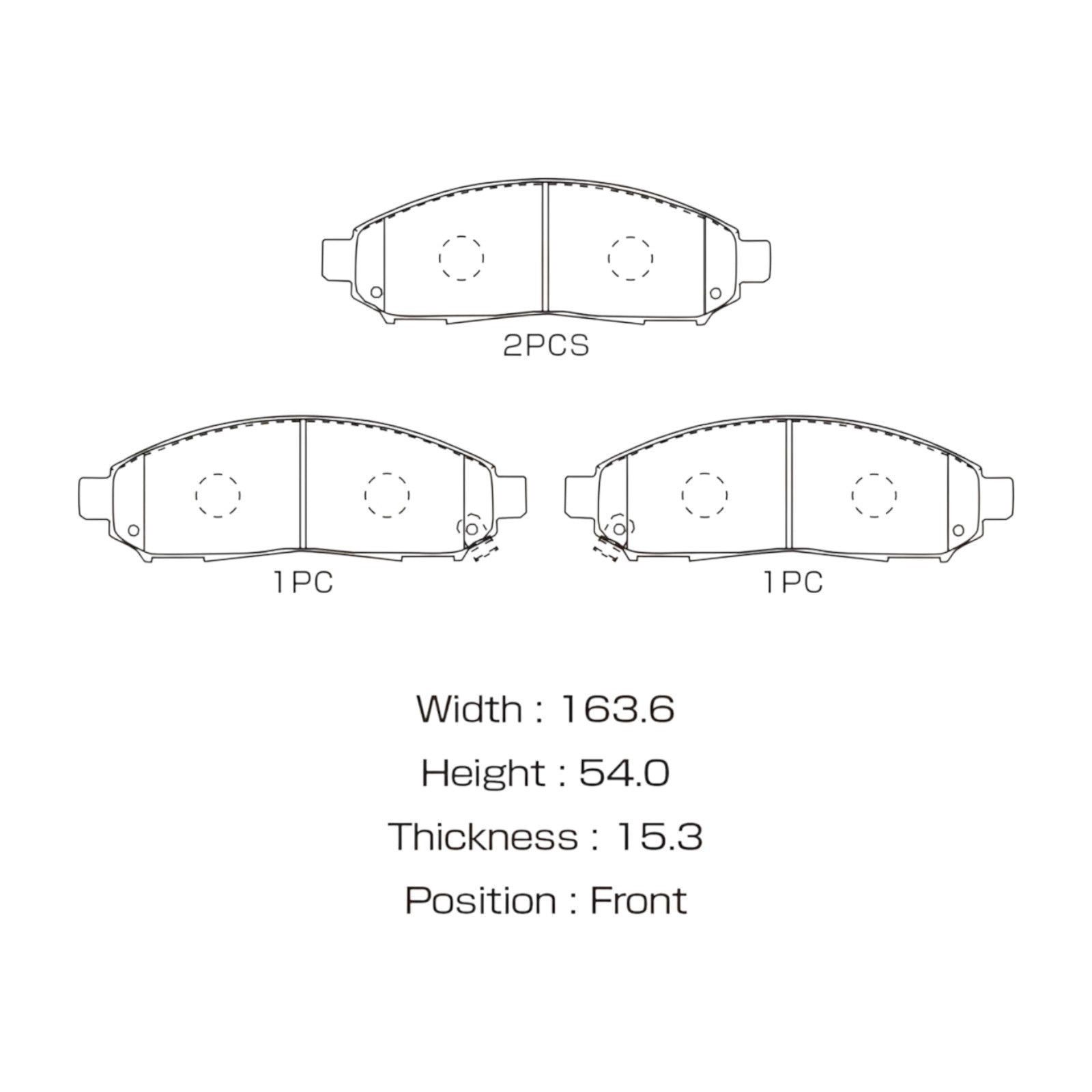 Front Brake Pads for Nissan NAVARA D40 2005-15 Thai model ONLY
