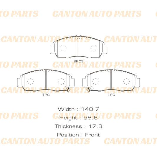 MSM High Quality Ceramic Front Brake Pad Set for Honda Civic FB2 1.8L 2.0L 2012-2016