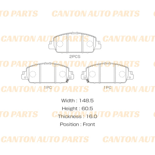 MSM High Quality Ceramic Front Brake Pad Set for Honda HRV RU 1.8L 2015-2023