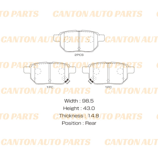 MSM High Quality Ceramic Rear Brake Pads for Toyota Prius ZVW30R 1.8L 2009-2016
