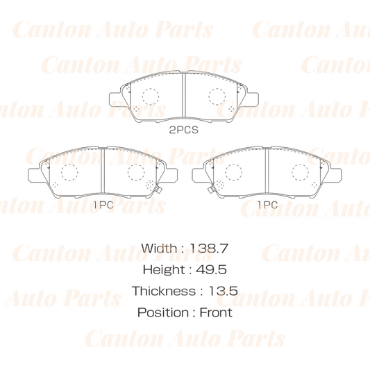 MSM Ceramic Front Brake Pads for Nissan Micra K13 1.2L 1.5L 2010-2016