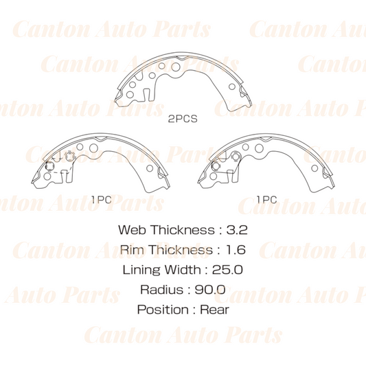 MSM High Quality Rear Brake Shoes for Nissan Micra K12 1.2L 1.4L 2007-2010