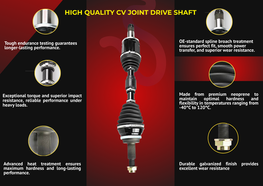 High Quality Front CV Joint Drive Shaft Features 