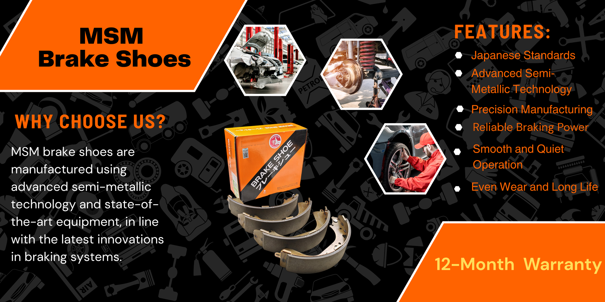 MSM brake shoes features