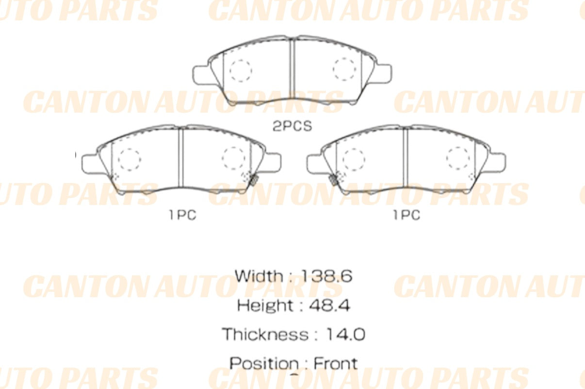 New Front Brake Pads for Nissan Tiida C11 2006-2013 Thai Built Only