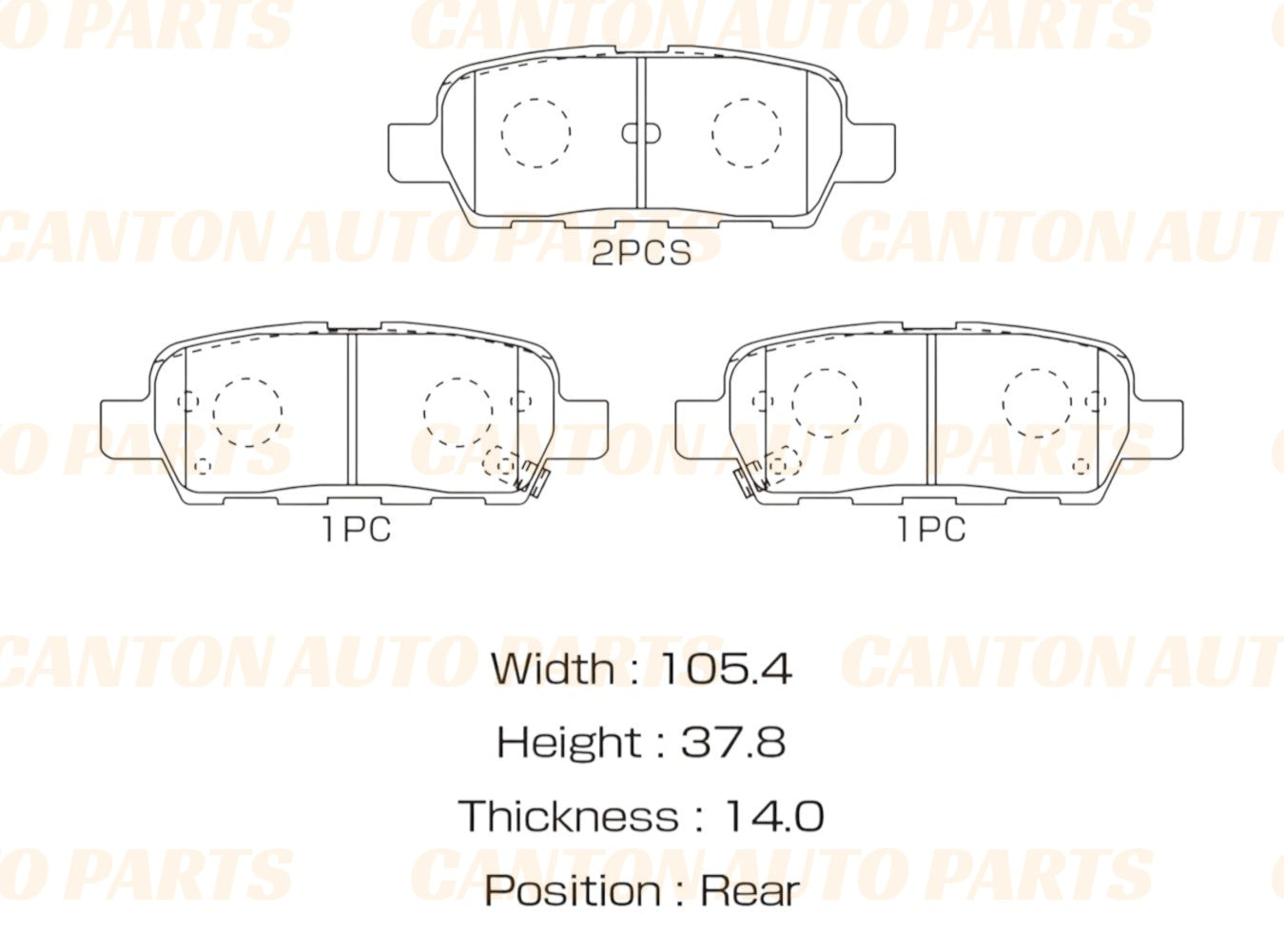 New MSM Rear Brake Pad Set for Nissan X-Trail T32 2013-2022 (Mechanical PARKING BRAKE ONLY)