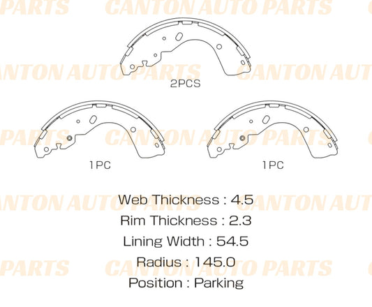 New MSM Rear Brake Shoe Set for Nissan D40 2.5L 4.0L 2008-2015 (BRAKE DRUM MODEL ONLY)