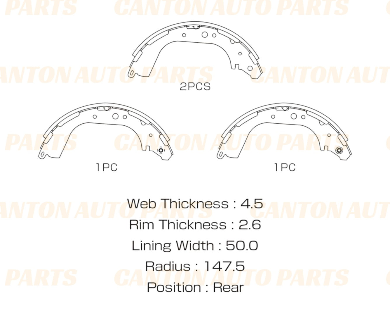 New MSM Rear Brake Shoe Set for Nissan Navara D21 D22 1988-2005 (For 295mm Drum 4x4 ONLY)