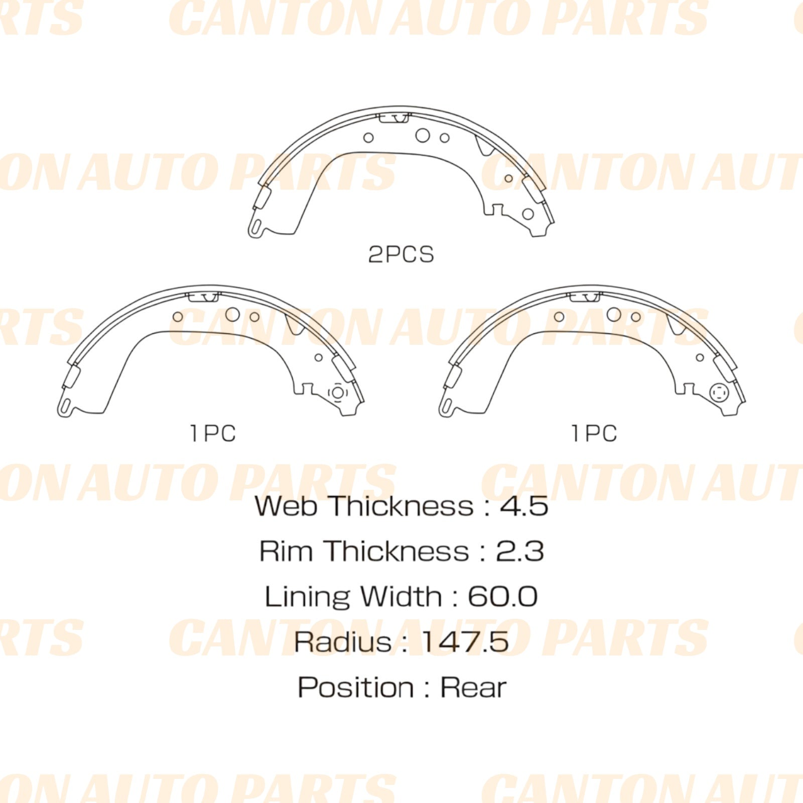 New MSM Rear Brake Shoe Set for Nissan Patrol GQ 1990-94 Y61 GU 1999-2016