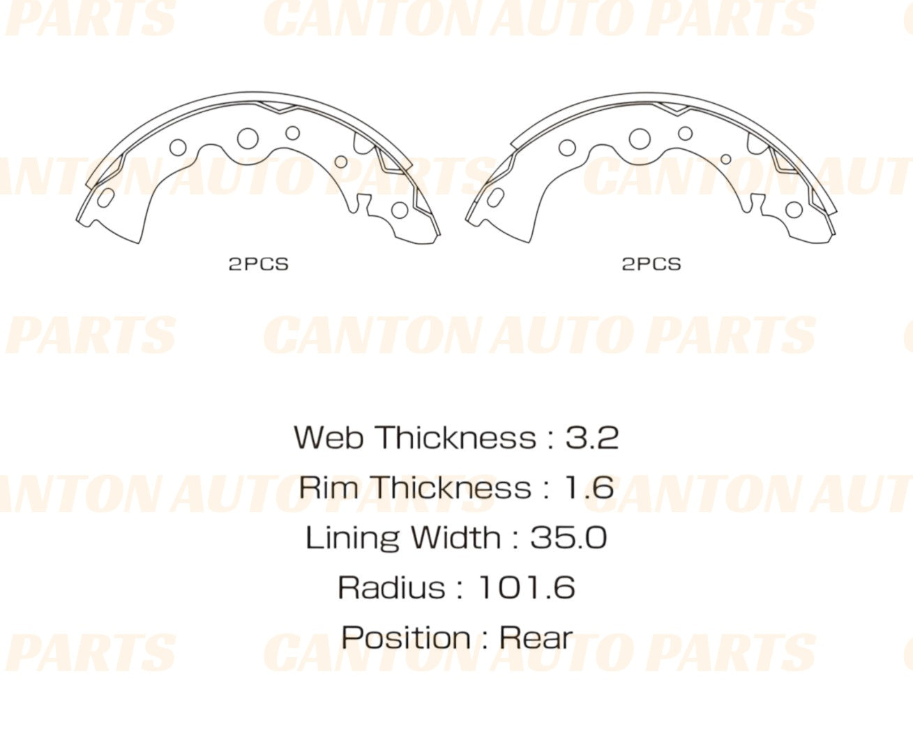 New MSM Rear Brake Shoe Set for Nissan Pulsar N16 2000-2006 (BRAKE DRUM MODEL ONLY)