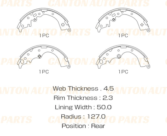 New MSM Rear Brake Shoe Set for Rear Brake Shoes for Toyota HiAce Commuter KDH 200 220 222 TRH201 221 223