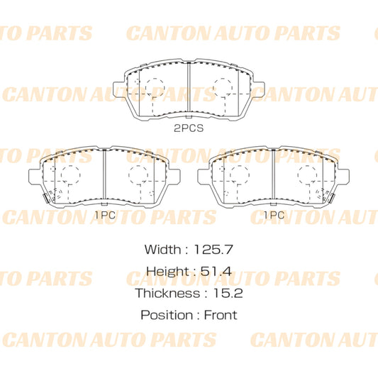 MSM High Quality Ceramic Front Brake Pad Set for Mazda 2 DE 1.5L 2008-2014