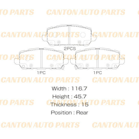 MSM High Quality Ceramic Rear Brake Pad Set for Honda HRV RU 1.8L 2015-2023