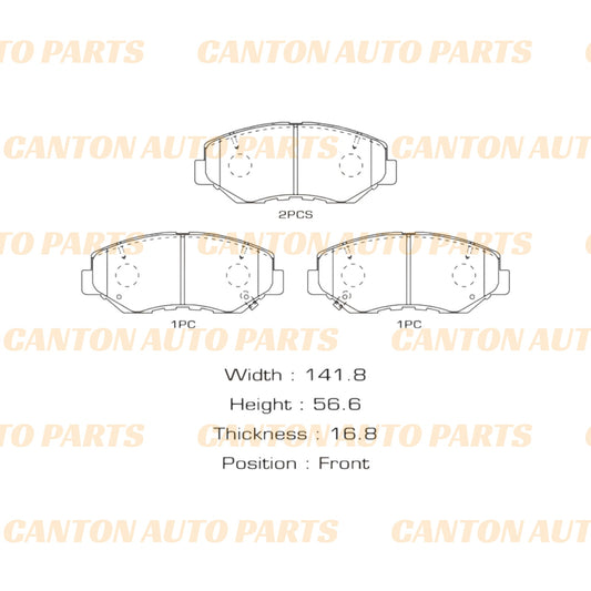 MSM High Quality Ceramic Front Brake Pad Set for Honda Civic FK5 1.8L 2017-2021