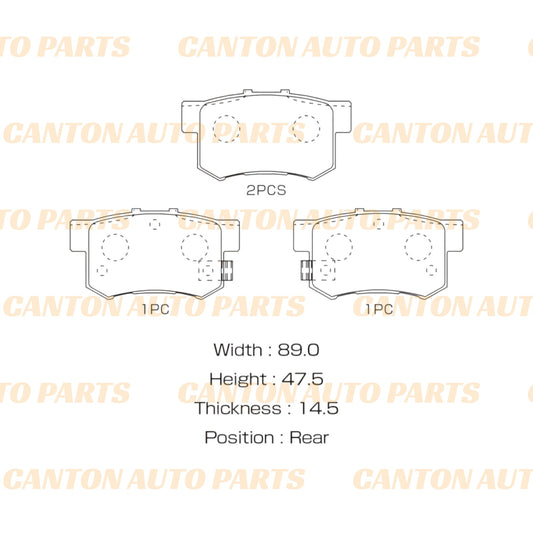 MSM High Quality Ceramic Rear Brake Pad Set for Honda Accord Euro CL9 2003-2008