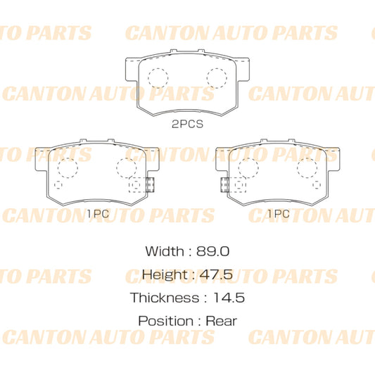 MSM High Quality Ceramic Rear Brake Pad Set for Honda CRV RD7 2001-2004