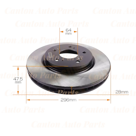 MSM Front Brake Disc Rotors for Honda CR-V RE4 2007-2012 High Quality