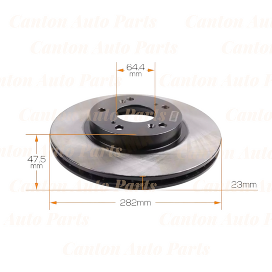 MSM High Quality Front Brake Disc Rotors for Honda CR-V RD7 282mm 2002-2004