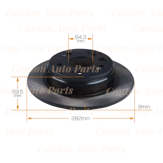 MSM High Quality Rear Brake Disc Rotors for Honda CR-V RD7 282mm 2002-2004
