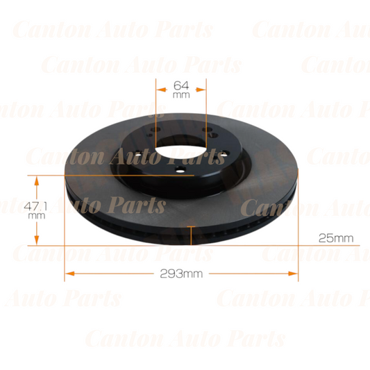 MSM Front Brake Disc Rotors for Honda Accord CR 2.4L 2013-2019 High Quality