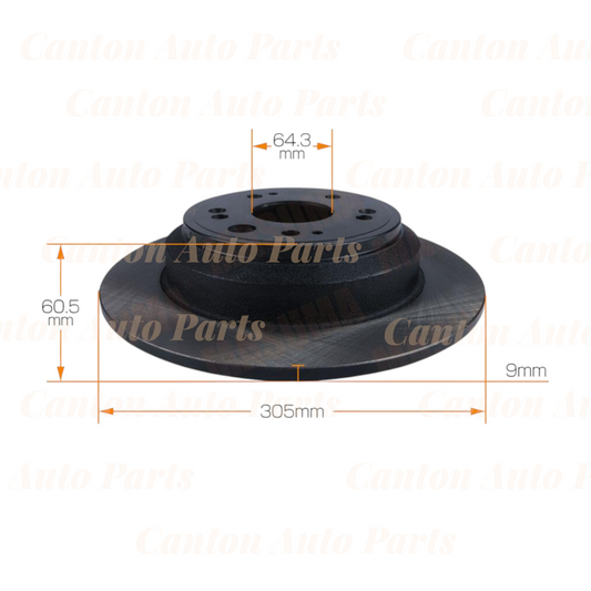 MSM Rear Brake Disc Rotors for Honda Accord CR 2.4L 2013-2019 High Quality