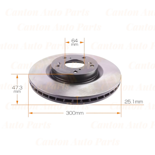 MSM Front Brake Disc Rotors for Honda CR-V RD7 2005-2007 25mm Thickness