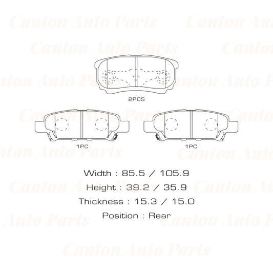 MSM High Quality Ceramic Rear Brake Pads Mitsubishi Outlander ZE ZF 2.4L 2003-2005