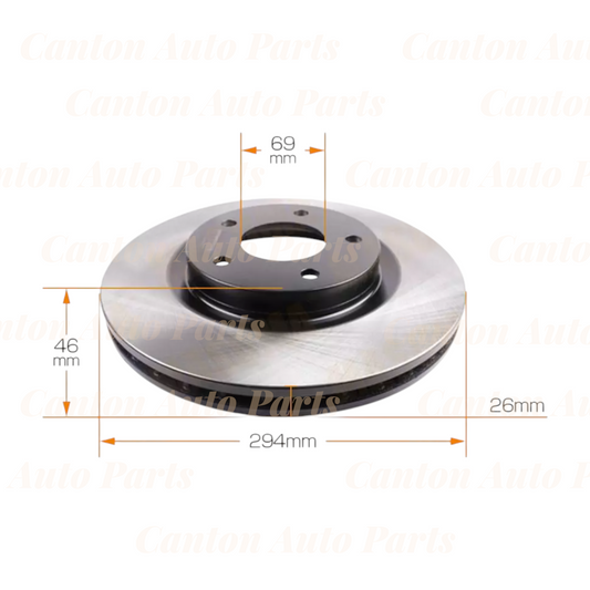 MSM Front Brake Disc Rotors for Mitsubishi Outlander ZG ZH 2.4L 3.0L 2006-2012