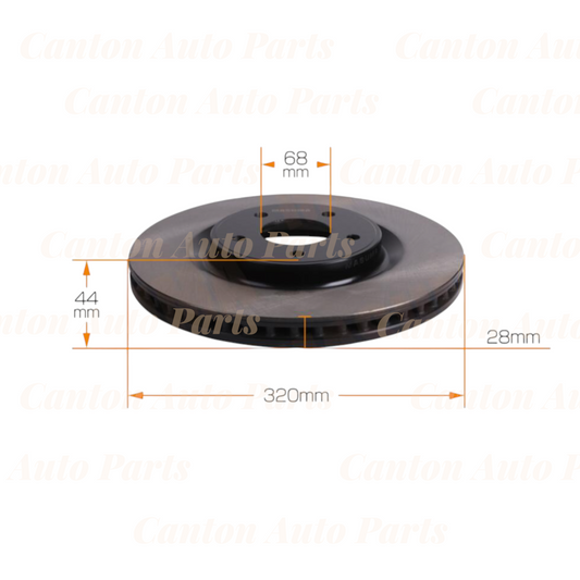 New MSM Front Brake Disc Rotors Pair 320mm for Nissan X-Trail T32 2014-2022 (7 SEATER ONLY)