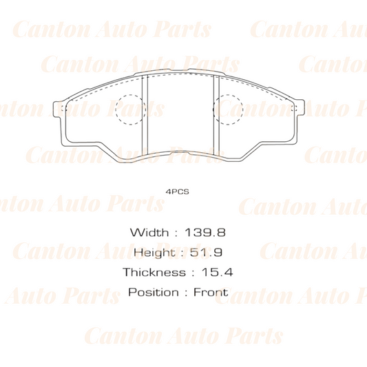 MSM Ceramic Front Brake Pads for Toyota Hilux GGN15R TGN16R KUN16R 2WD 2005-08/2008