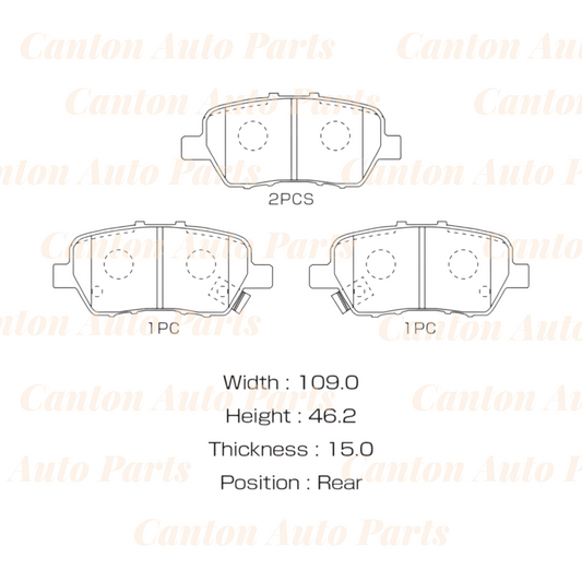 MSM High Quality Ceramic Rear Brake Pad Set for Honda Odyssey RB1 RB3 2004-2013
