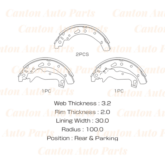 MSM High Quality Rear Brake Shoe Set For Mazda 2 DE DJ DL 2008-2023