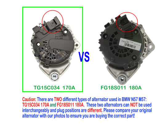 New Alternator for BMW X5 E70 M57TU20D30 3.0L Diesel 07-13 (OEM TG17C034)