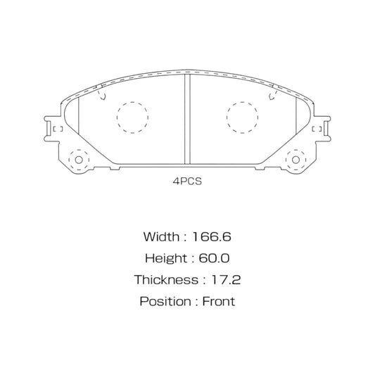 MSM High Quality Ceramic Front Brake Pads for Lexus RX450H GYL15R GYL16R 3.5L 2009-2015