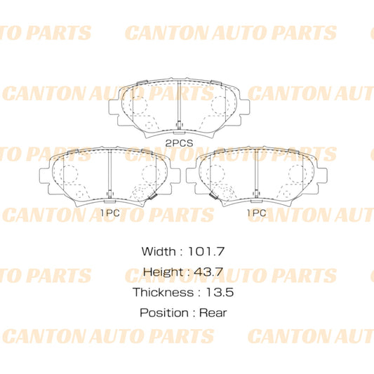 MSM High Quality Ceramic Rear Brake Pad Set for Mazda 3 BM BN 2014-2019 (Mechanical Handbrake ONLY)