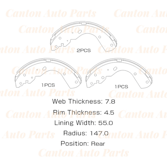 MSM High Quality Rear Brake Shoe Set For Nissan Navara NP300 D23 2015-ON