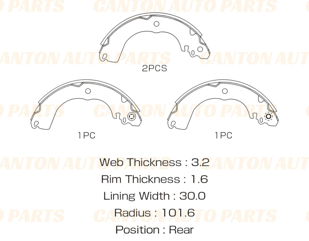 New MSM Rear Brake Shoe Set for Nissan Tiida C11 2006-2013
