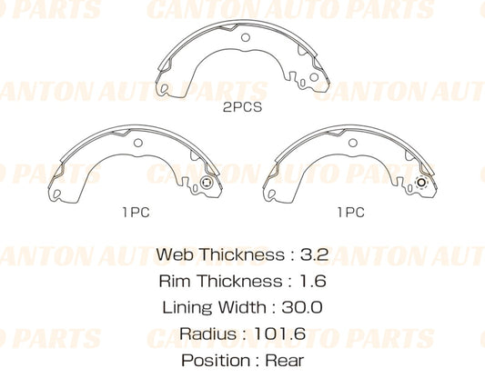 New MSM Rear Brake Shoe Set for Nissan Tiida C11 2006-2013