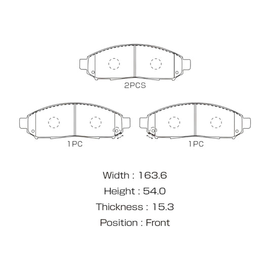Front Brake Pads for Nissan NAVARA D40 2005-15 Thai model ONLY