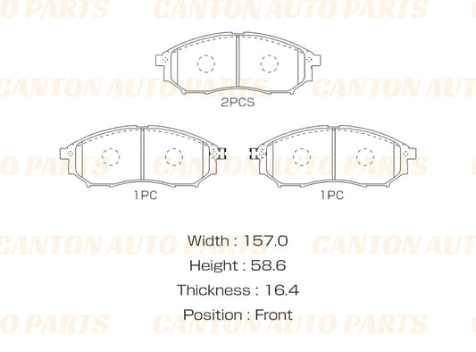 Front Brake Pads for Nissan Murano Z51 V6 3.5L VQ35DE 07/2011-2016