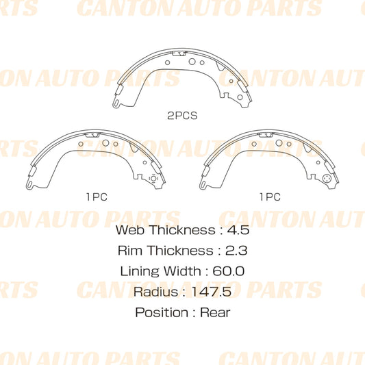 New MSM Rear Brake Shoe Set for Nissan Patrol GQ 1990-94 Y61 GU 1999-2016