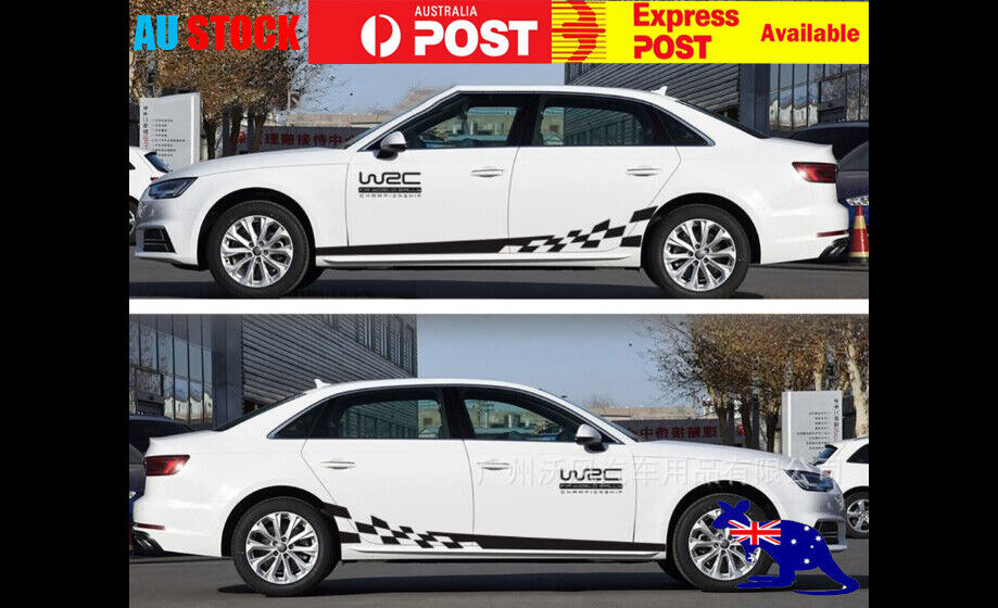 Universal WRC Sport Door Body Decorative Decal Sticker (Black) 1 Pair ...